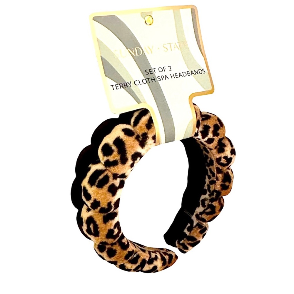 Women’s Hair Bands 2 Pack Cheetah & Solid Black